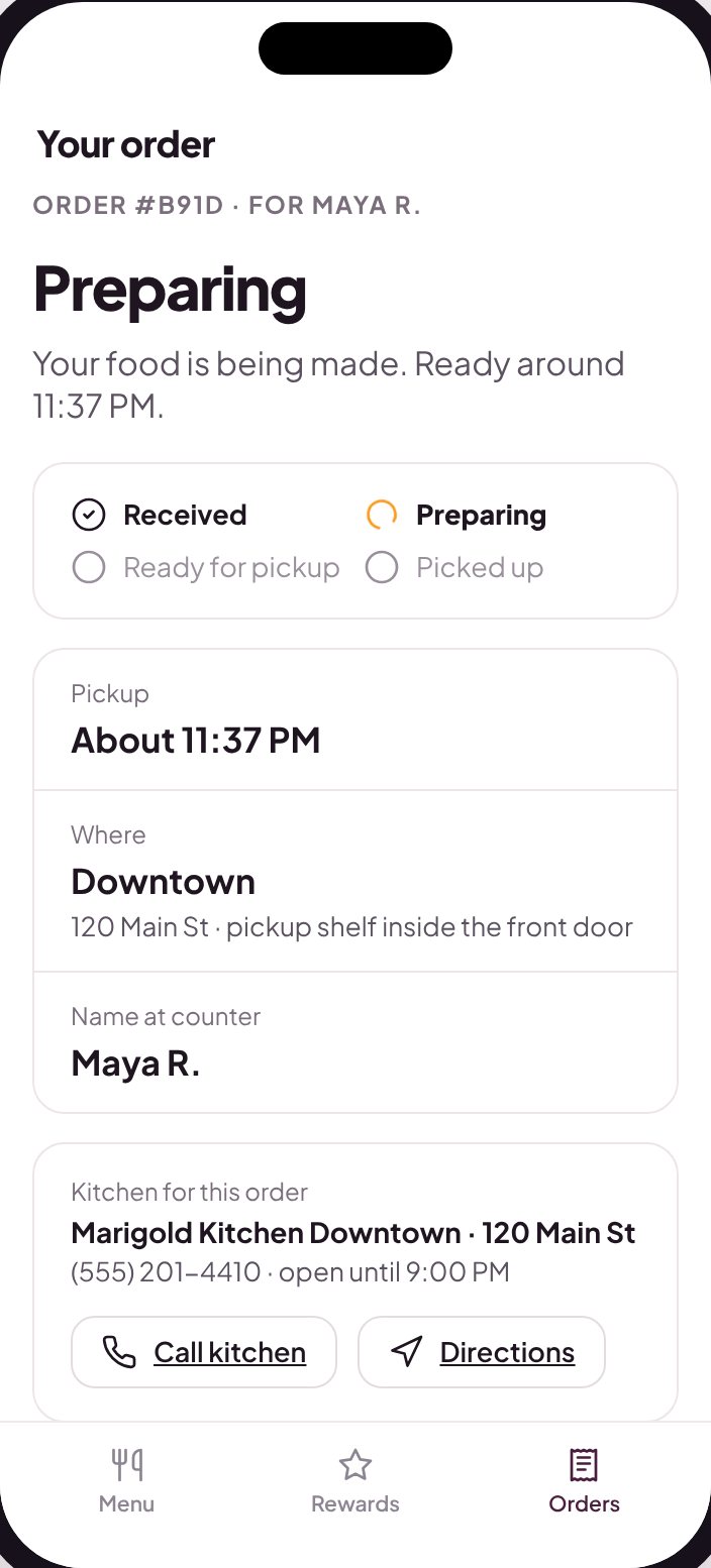 Order tracking in the guest app